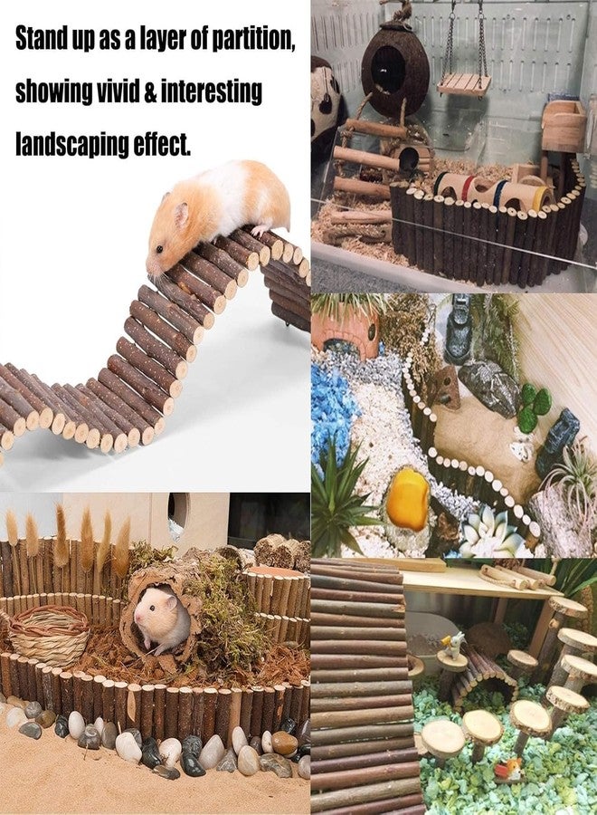 Moncer Hamster Bridges, Wooden Hamster Suspension Bridge Toy Chewable Fence Climbing Wooden Bridge Toy for Hamsters Mice Mouse Gerbils - Image 3